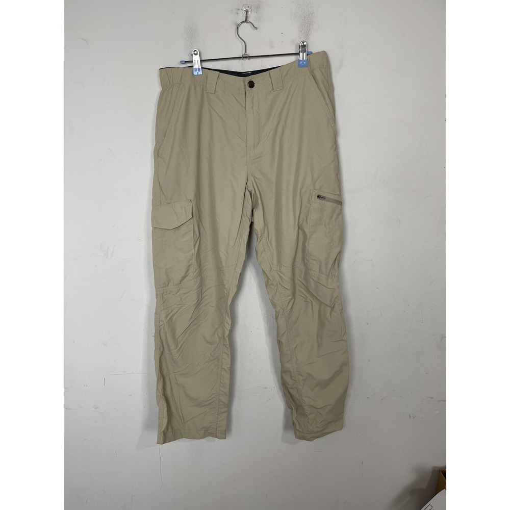 Columbia Mens Pants 34x32 Beige Convertible Zip Off Cargo Outdoors Hiking AM8007
